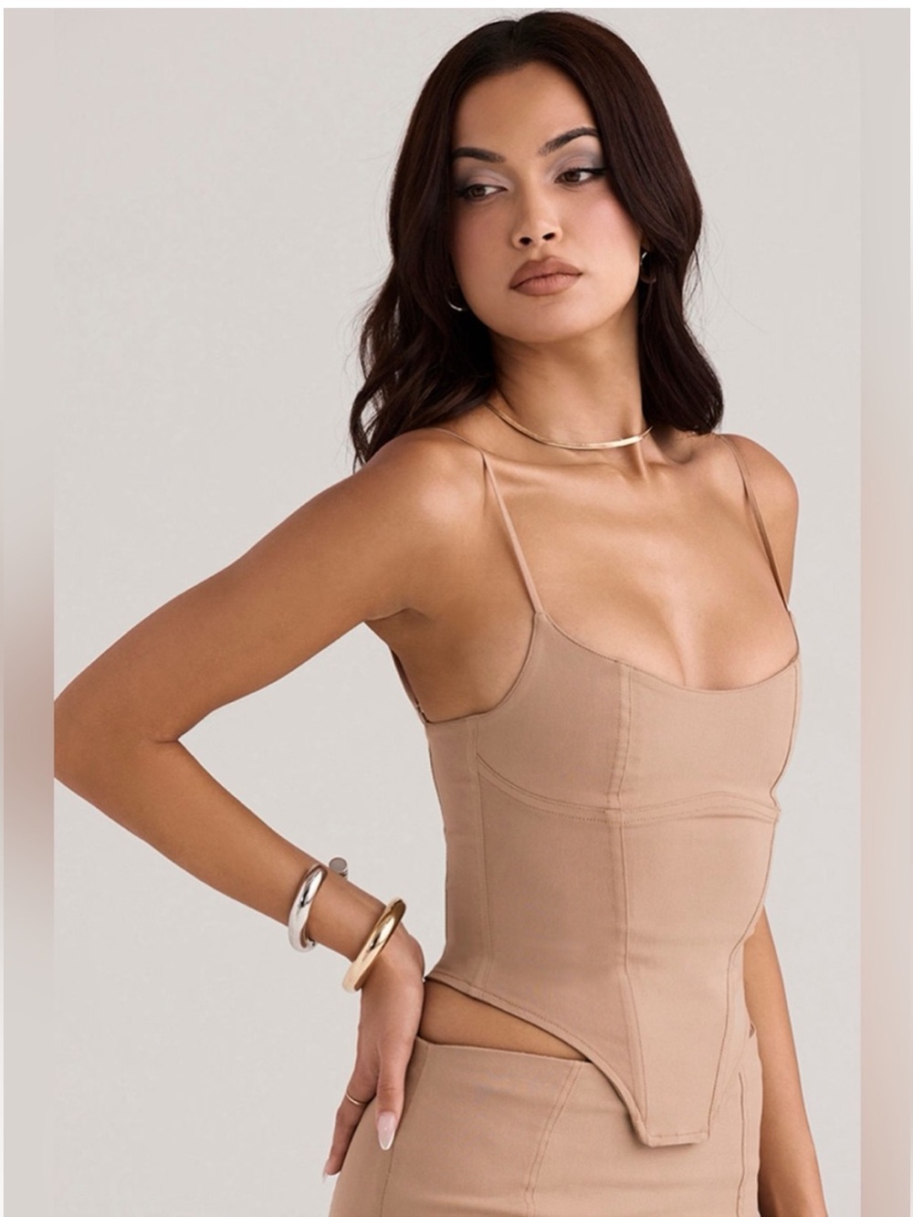 House of CB Flavia Nude Sculpting Corset Cami Top.